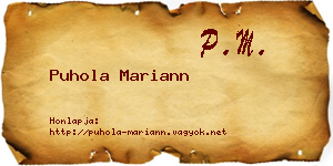 Puhola Mariann névjegykártya